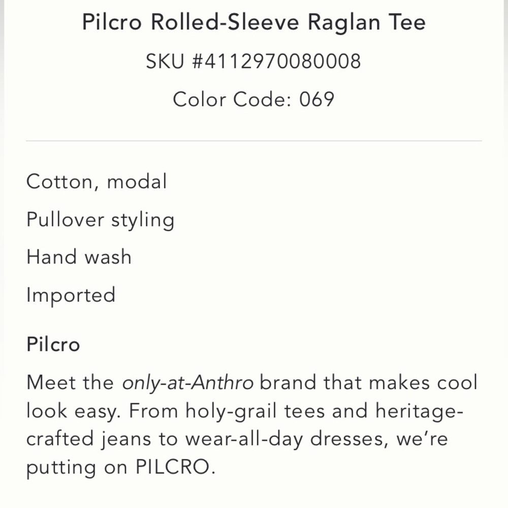 NWT Pilcro for Anthropologie Cream Raglan T-Shirt with Ruffled Sleeves Size 2X - Picture 5 of 5